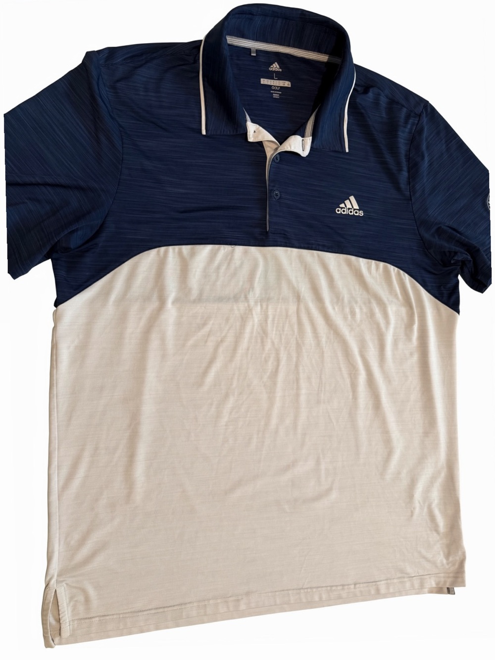 adidas Navy and White Performance Polo Shirt